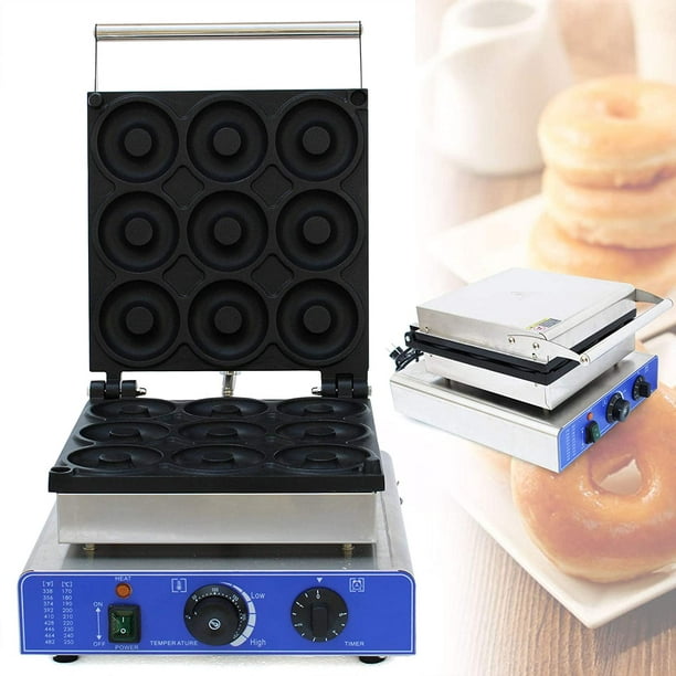 Commercial Nonstick Electric 9pcs 9cm Donut Ball Waffle Maker Baker Machine